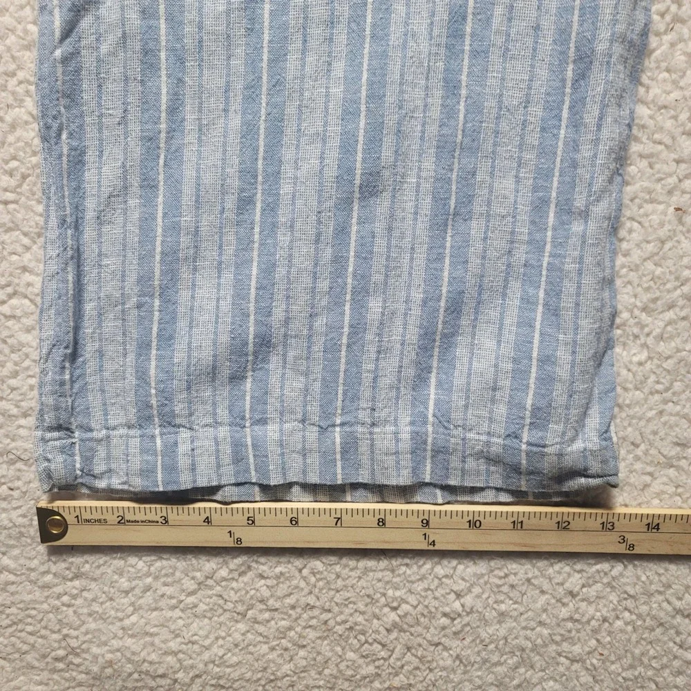 Roxy Riviera Striped Linen Blend Wide Leg Jumpsuit Blue White Large RO80515AQBP5 - Picture 12 of 15